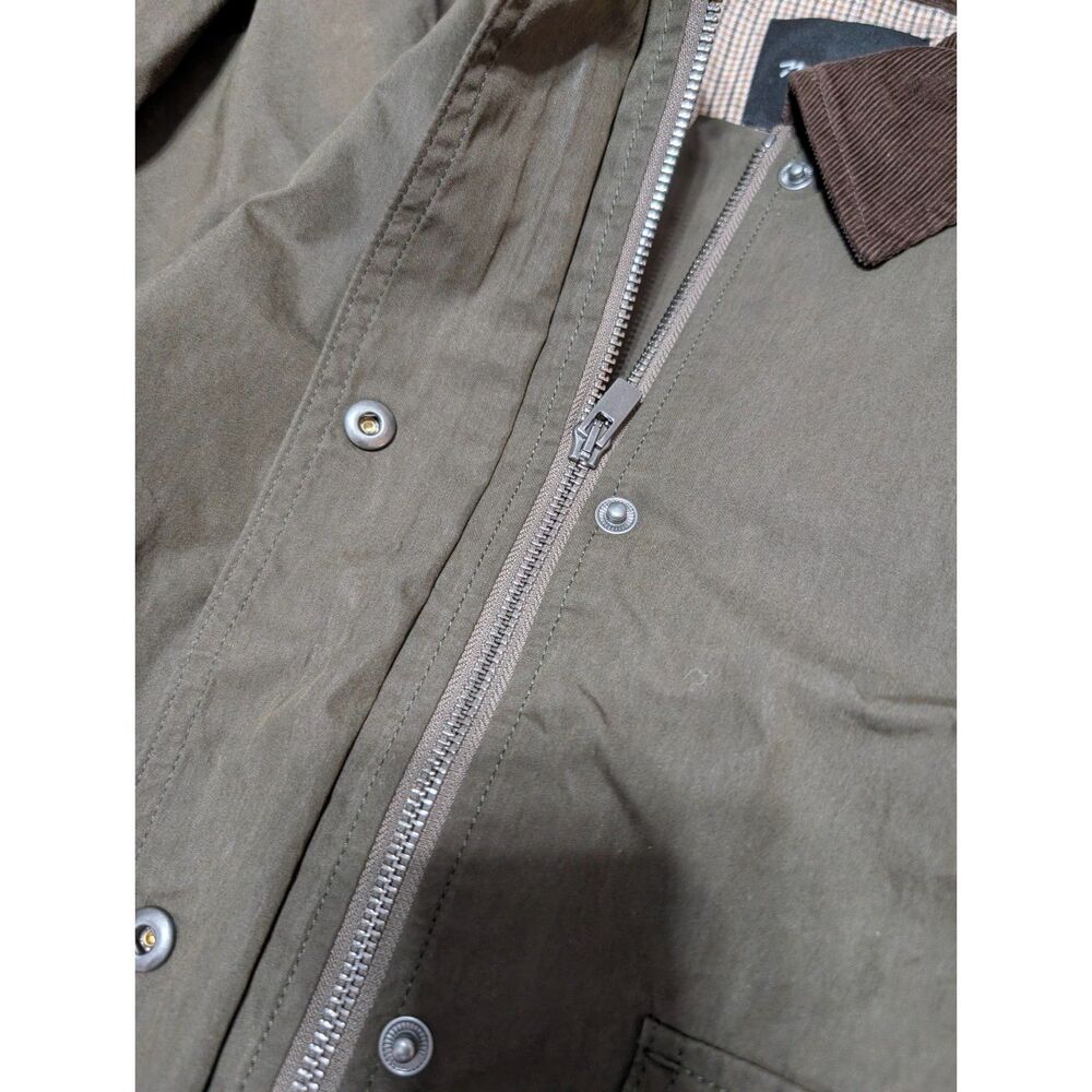 Madewell Waxed Cotton Barn Jacket Corduroy Collar Utility Coat Olive L Utility - Picture 12 of 15